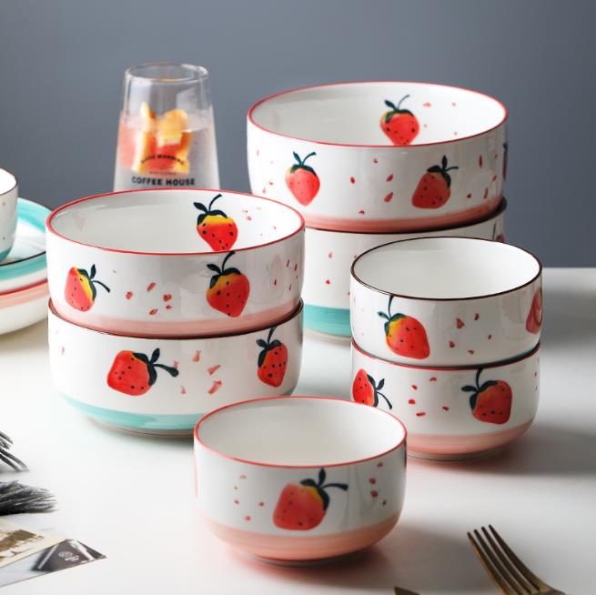 Strawberry pattern ceramic dinnerware set Dinnerware Suppliers